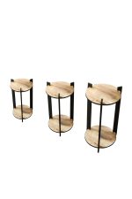 Flower Desk Round - Oak - Image 4