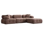 Doblo 3 Seater with Pouffe ( L1-O1-1R-Pouffe) - Cappuccino - Image 3