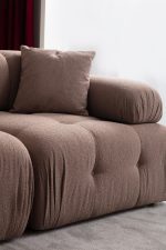 Doblo 3 Seater with Pouffe ( L1-O1-1R-Pouffe) - Cappuccino - Image 6