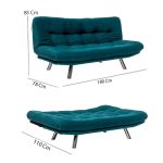 Misa Small Sofabed - Petrol Green - imagine 10